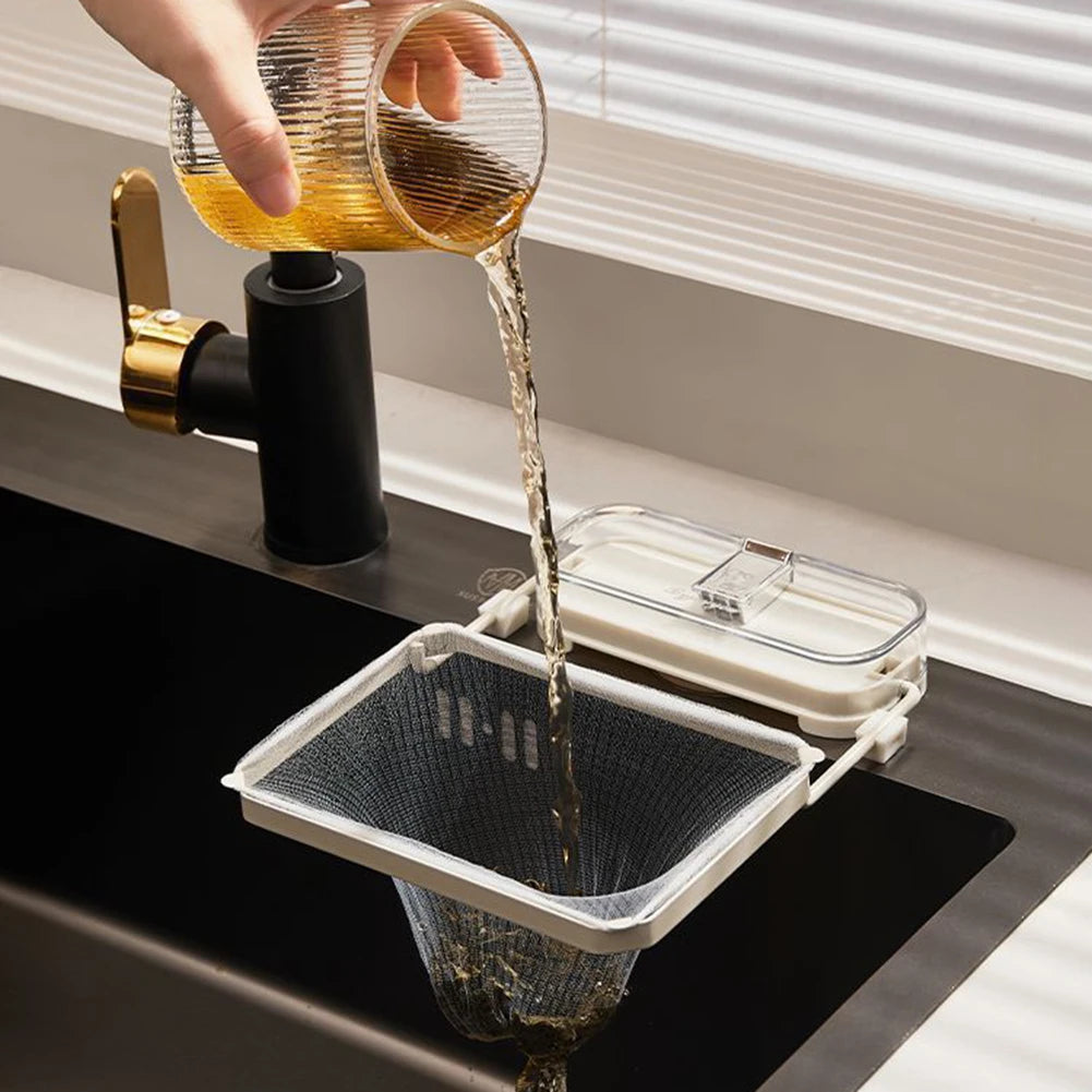 Foldable Sink Strainer Rack + 50 Disposable Mesh Filter Bags