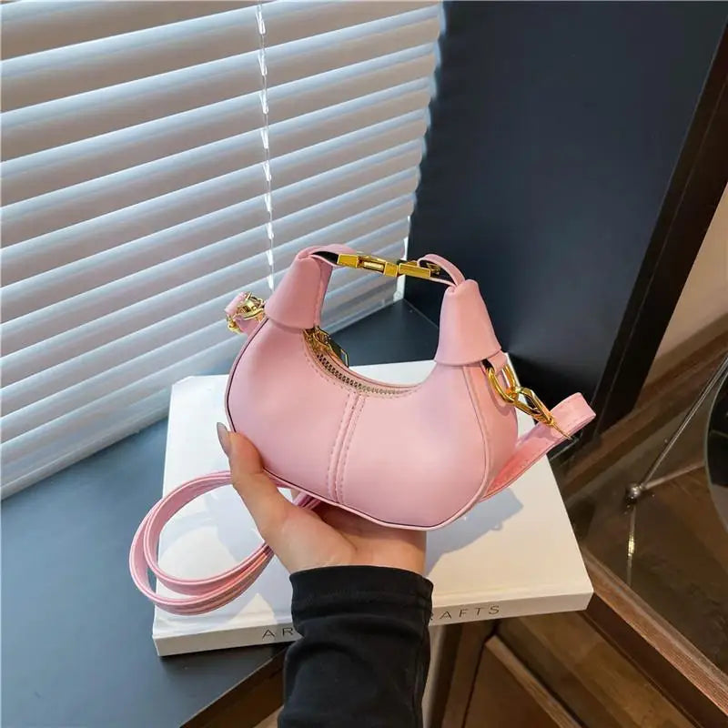 Women's Mini PU Leather Crossbody Bucket Bag | Gold Hardware