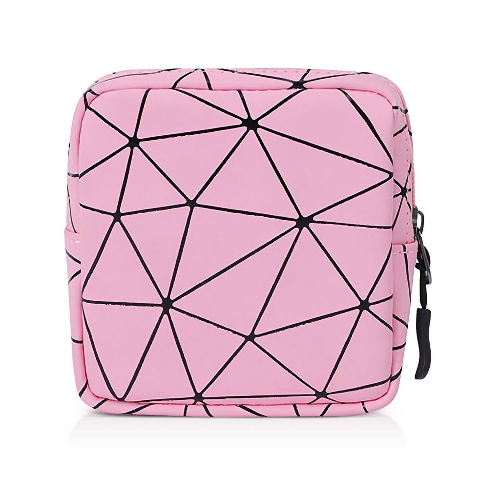 Women Period Pouch Sanitary Bag Makeup Mini Discreet Zipper Organizer Tampon Pad Purse Travel School Storage Essentials Oasis Select Pink