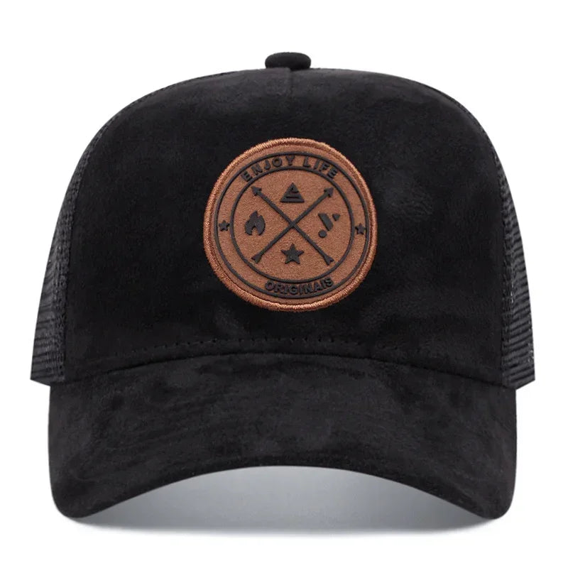 Summer Mesh Baseball Cap Women Men ENJOY LIFE Letter Patch Snapback Hat Casual Breathable Unisex Street Hip Hop Trucker Caps Oasis Select