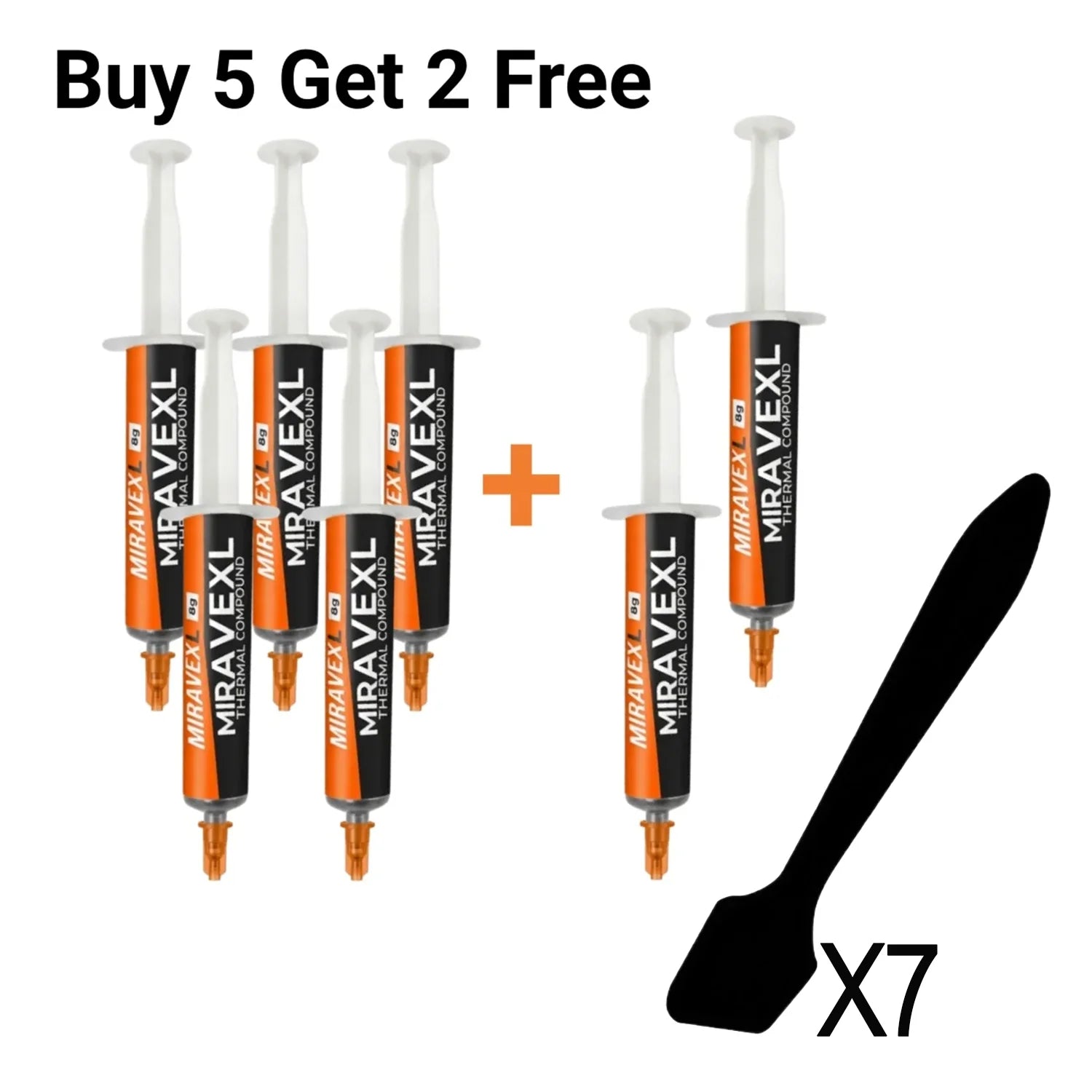 MIRAVEXL 8g Non-Conductive Thermal Paste Safe Cooling Heatsink Compound For CPU GPU PC Console Repair & Heat Dissipation + Tools Oasis Select 7PCS