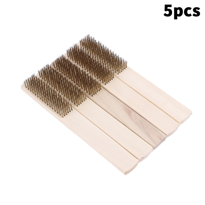 Wood Handle Brass Wire Brush – Polishing, Cleaning & Rust Removal