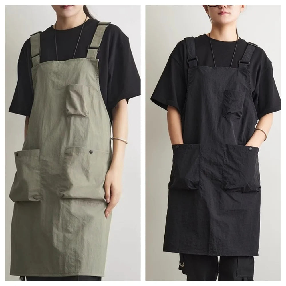 New Korea Waterproof Apron Outdoor Barber, Coffee Shop, Catering Workwear Apron, Unisex Household Kitchen Workwear Home Garden Oasis Select
