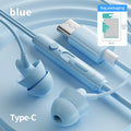 In-ear Silicone Sleep Earphones For Sleeping Side Sleeping Earphones Computer And Mobile Phone Noise Reduction Wired Earphones Oasis Select Blue-TYPE-C