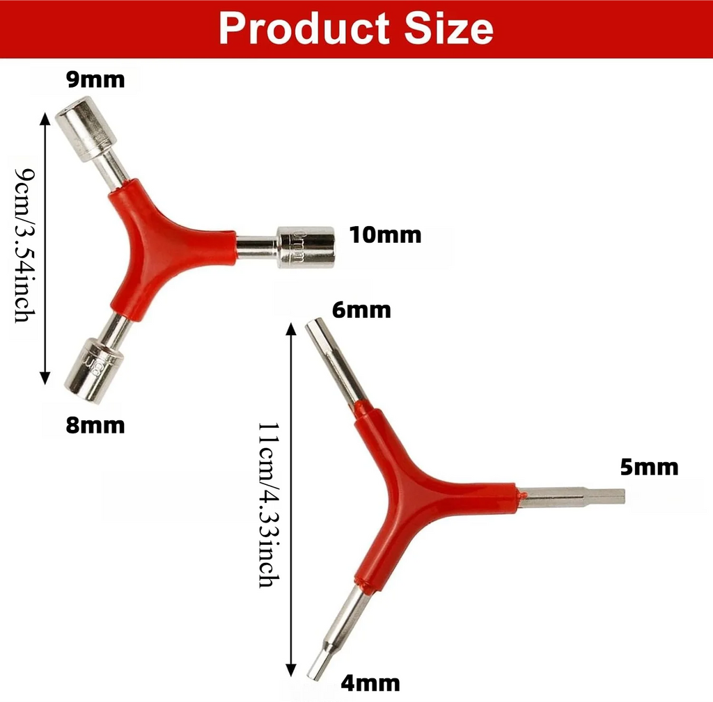 3-Way Y Allen Key Compact Bicycle Multi-Tool for Quick Bike Repairs Portable Hex Wrench for Home On-the-Go Cycling Oasis Select