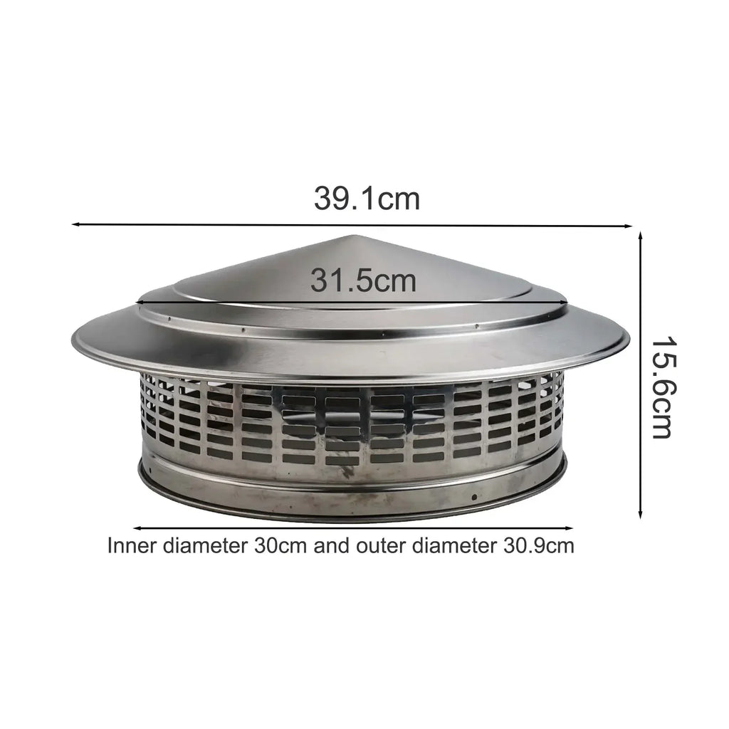 39*15.6*25cm Fireplace Chimney Hat Metal Top Hat Flue Umbrella-like Design Protects Exhaust System Suitable For All Decor Styles