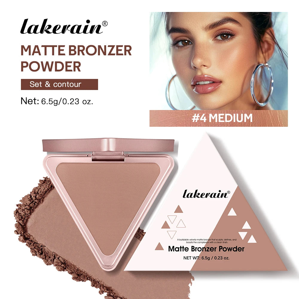 Matte Bronzer Powder Long-Lasting Makeup Effect Waterproof Sweatproof Setting Powder Oil Control Bronzers Smooth Face Makeup Oasis Select 04 Bronzer