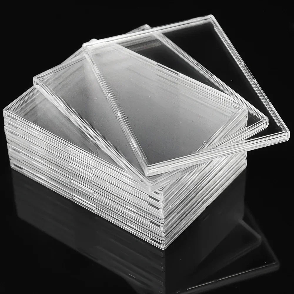 Clear Acrylic Card Holder Snap Type Gaming Sports Trading Card Display Case Kpop Idol Photo Protective Sleeves Not Magnetic Oasis Select