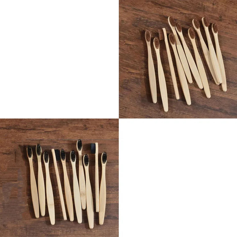 10/20pcs Soft Toothbrush Bristles Bamboo Toothbrush Eco Friendly Childrens Toothbrushes Biodegradable Oral Care Tooth Brush Oasis Select 20pcs mix 1