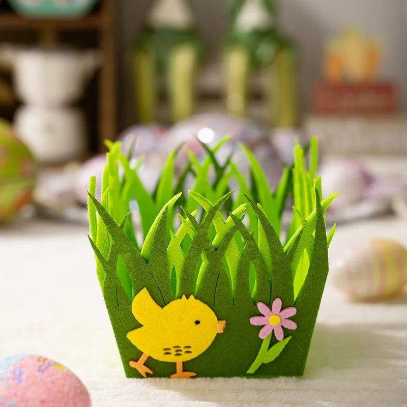 Easter Egg Basket Square Handheld Gift Packaging Bag Felt Kids Cookie Candy Bags Easter Party Birthday Party Favors Gift Decor Oasis Select Style 5 Other