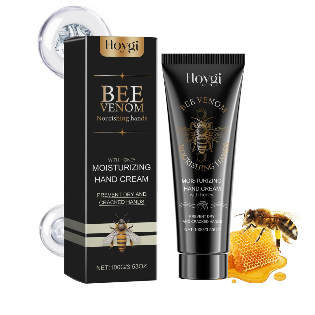 Bee Venom Hand Cream Moisturizing Anti Crack Fast Absorption Non Greasy Nourishing for Dry Cracked Skin Improve Skin Texture Oasis Select 100g Boxed