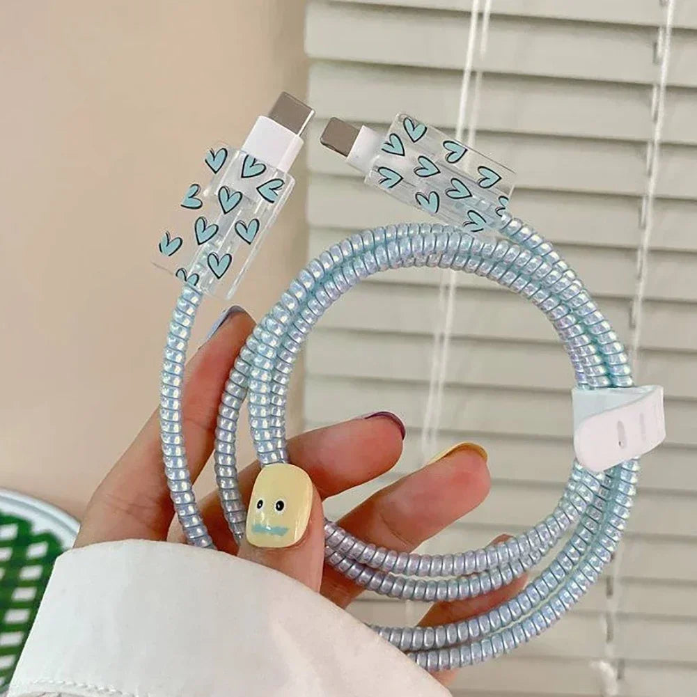 Cute Floral iPhone Charger & Cable Cover – TPU Protective Case