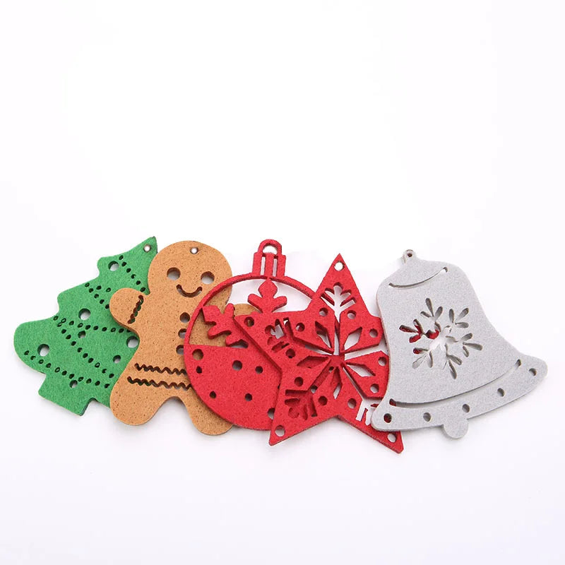 Christmas Gingerbread Man Felt Pendant Christmas Tree Snowflake Christmas Decoration Non-woven Fabric Hanging Decoration Oasis Select