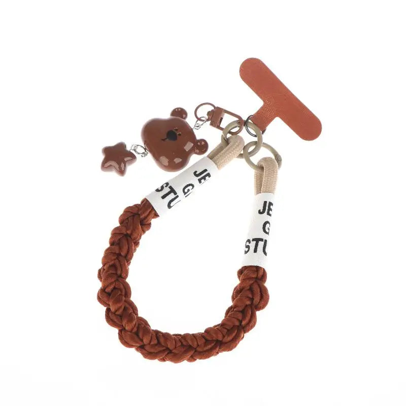 Y2K Cute Cartoon Bear Head Star Phone Strap Ins Style Versatile Mobile Phone Chain Anti Lost Wristband Keychain Gifts Oasis Select