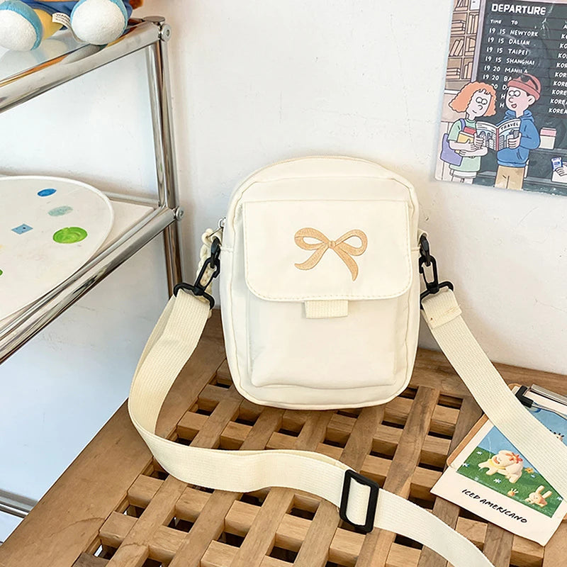Women's Bow Crossbody Bag – Nylon Shoulder & Messenger Purse