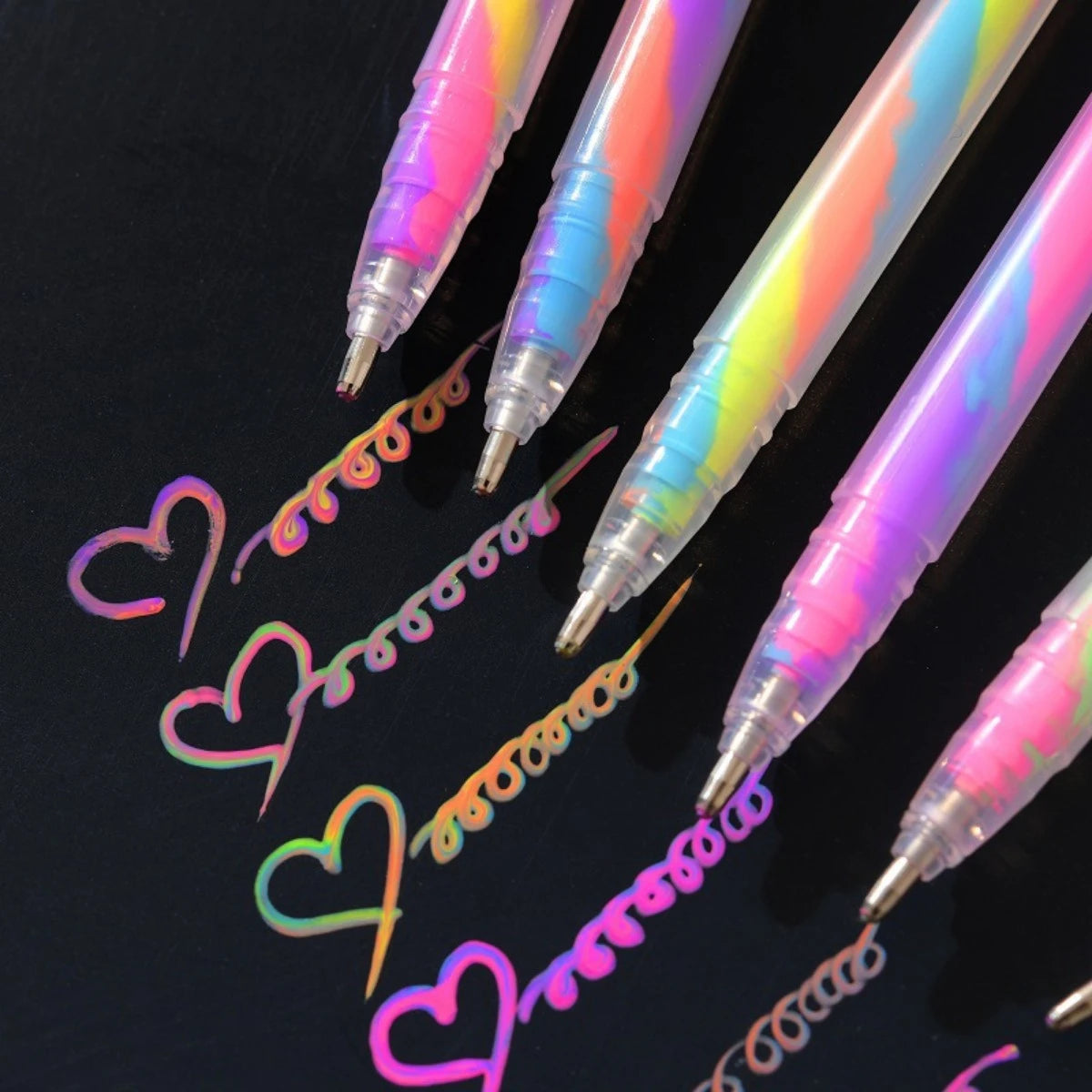 6pcs Glitter Gel Highlighter Pens Set - 1.2mm Vibrant Colors, Smooth Writing, Perfect for Journals, DIY Crafts, Greeting Cards, Oasis Select