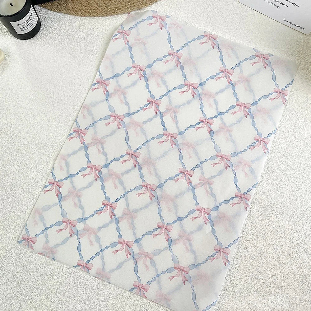 Bouquet Wrapping Paper Silver Snowflake Tissue Papers Strawberry Paper Hand-Kneaded Cake Baking Gift Wrap For Decorations Gift Oasis Select Bow-10 Sheets