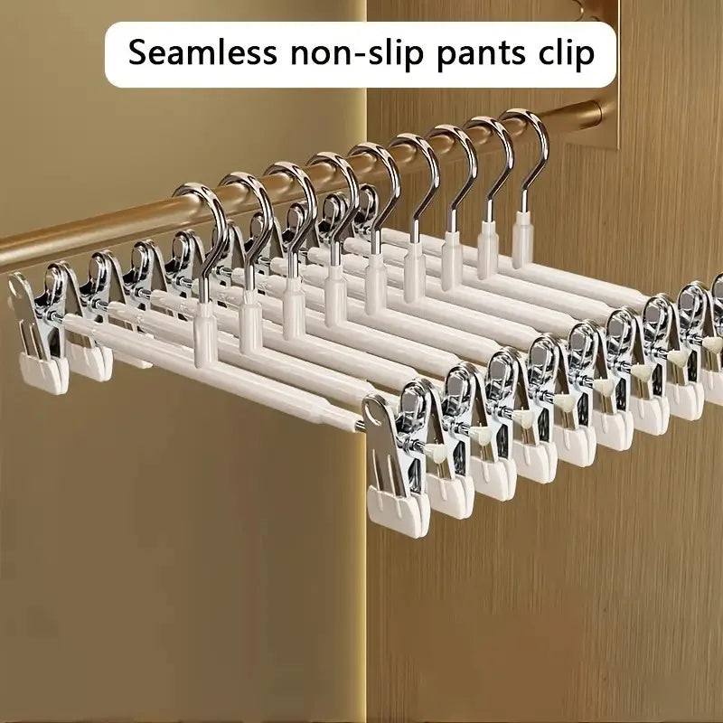 12PCS Adjustable Clip on Hangers, Anti Slip and Space Saving Metal Hangers, Suitable for Pants, Skirts and All Clothing Oasis Select