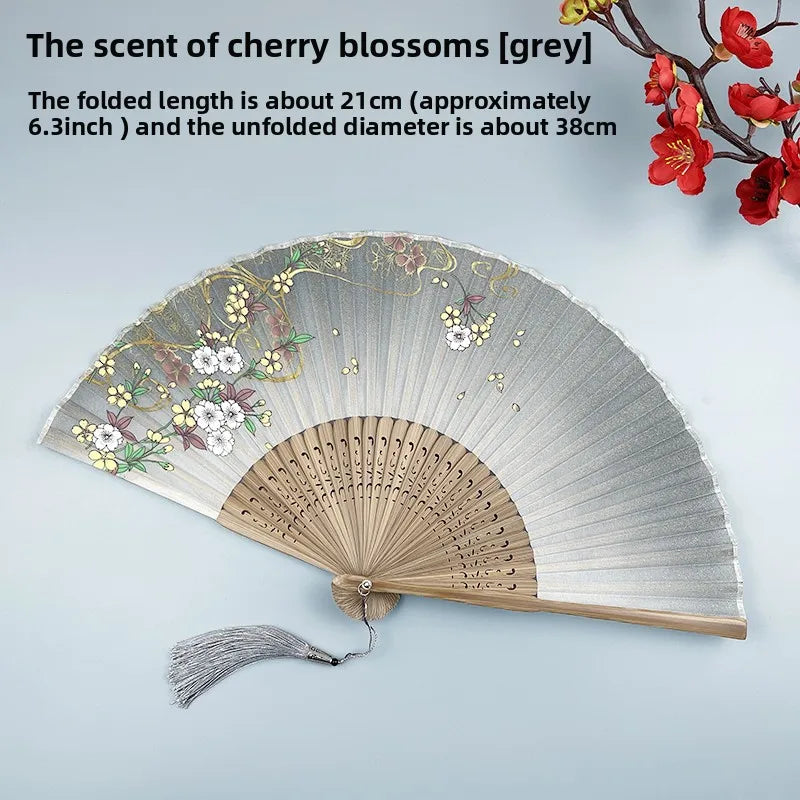 6-inch Portable Folding Fan Chinese-style Peony Flower Fan Summer Folding Craft Fan Oasis Select 11
