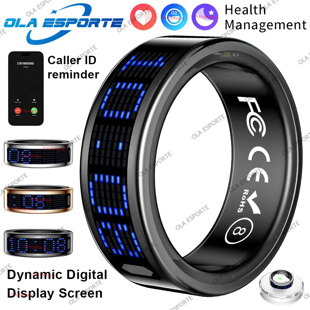 Smart Ring LED Display – Heart Rate, Sleep & Step Tracker