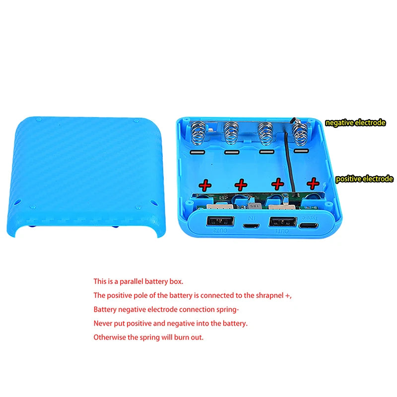 4 Slots 18650 Battery Box Case DIY Power Set Material Mini Solderless Power Supply Housing For Home Go Out And Other Occasions Oasis Select