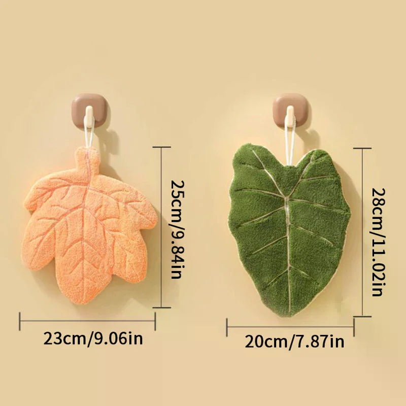 Leaf-Shape Double-Layer Hand Towel | Fast-Dry Coral Fleece Decorative Hand Towel Oasis Select