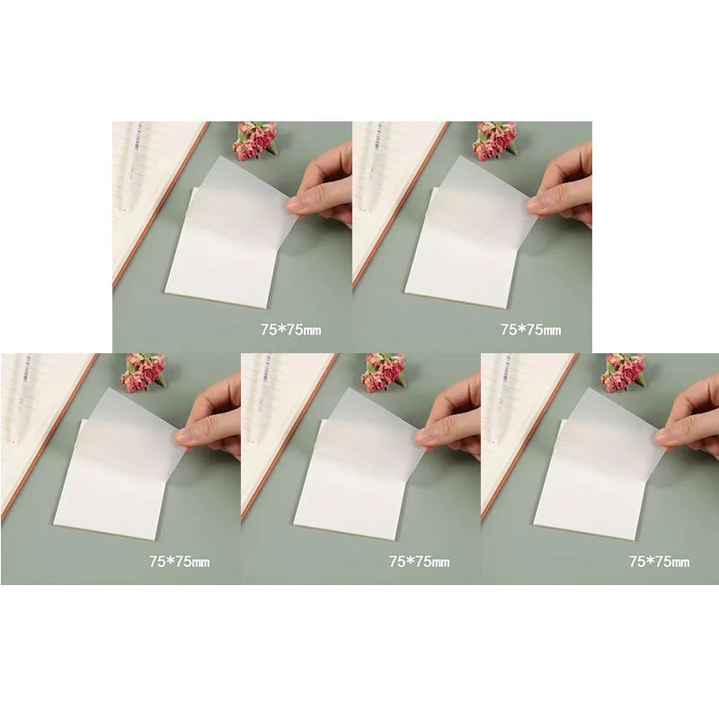 50-250Sheets Transparent Waterproof Posted It Sticky Note Pads Notepads Posits for School Stationery Office Supplies Oasis Select Medium-250 sheets