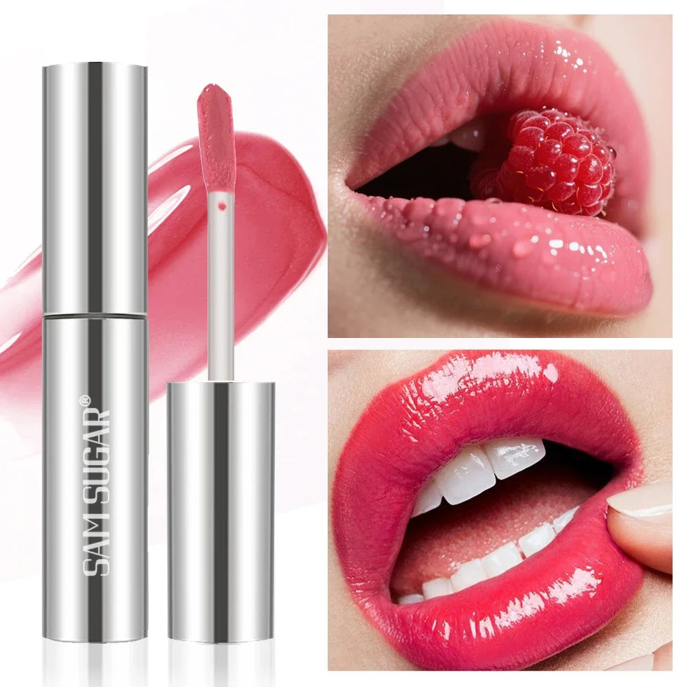SAM SUGAR Mirror Lip Gloss – Waterproof Long-Lasting Raspberry