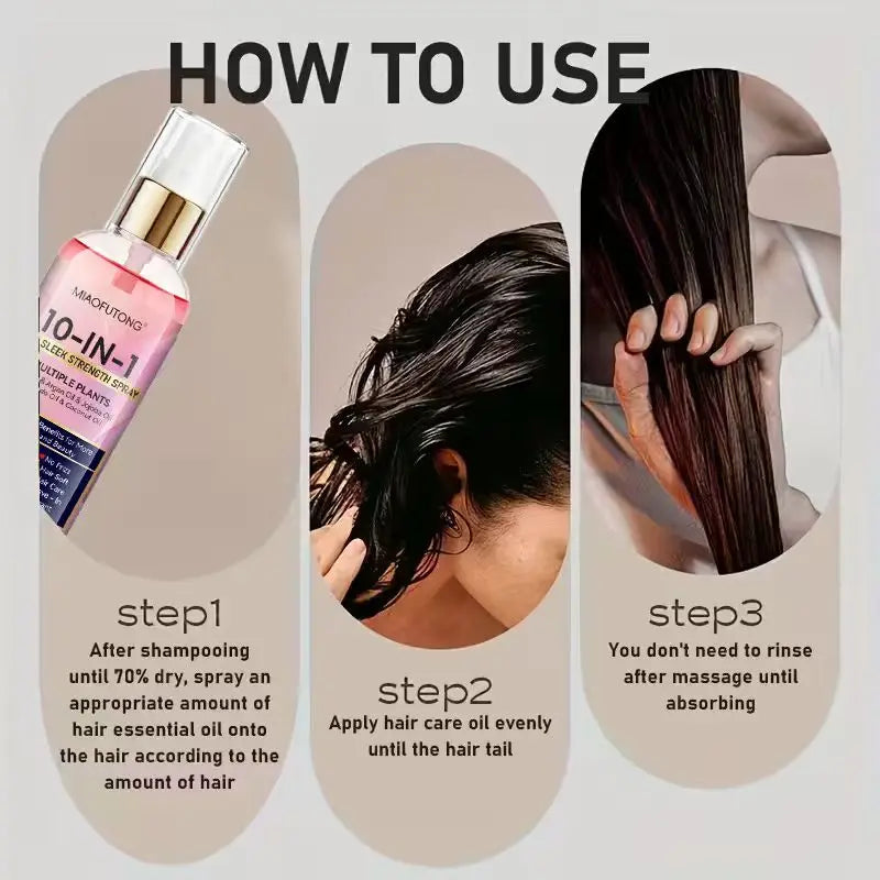 Instant soft 10 in 1 hair care spray - wash free hair retention conditioner, fast, soft and moisturizing, heat damage prevention Oasis Select