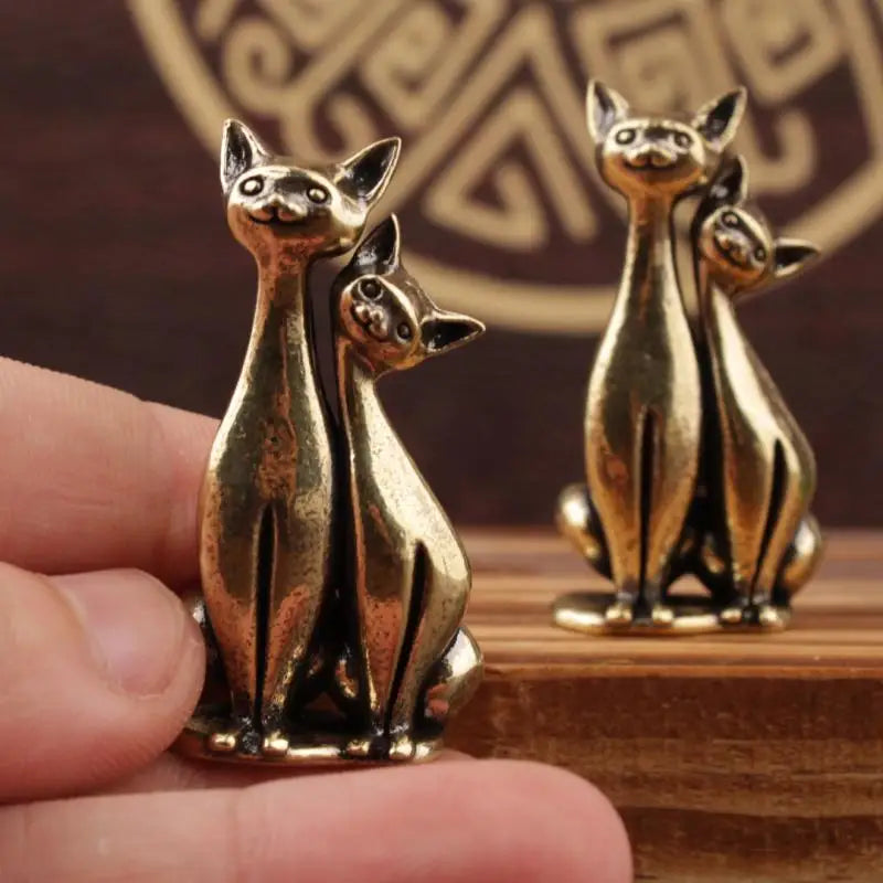 Double Cat Sculpture Ornament Crafts Anime Cat Ornament Home Desktop Living Room Office Small Ornament Crafts Oasis Select