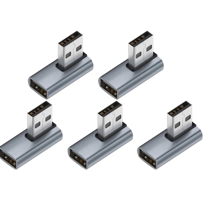1-5pcs 90 Degree USB to USB Adapter Right Angle USB 3.0 Male to USB Female for Laptop Oasis Select Black 5Pcs