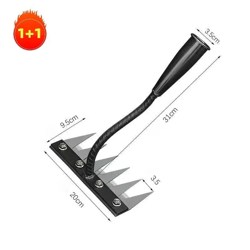 5/6/7/8 Teeth Carbon Steel Garden Hand Rake Agricultural Nail Harrow Detachable Multifunctional Farm Manganese Steel Metal Rake Oasis Select Six-tooth x 2