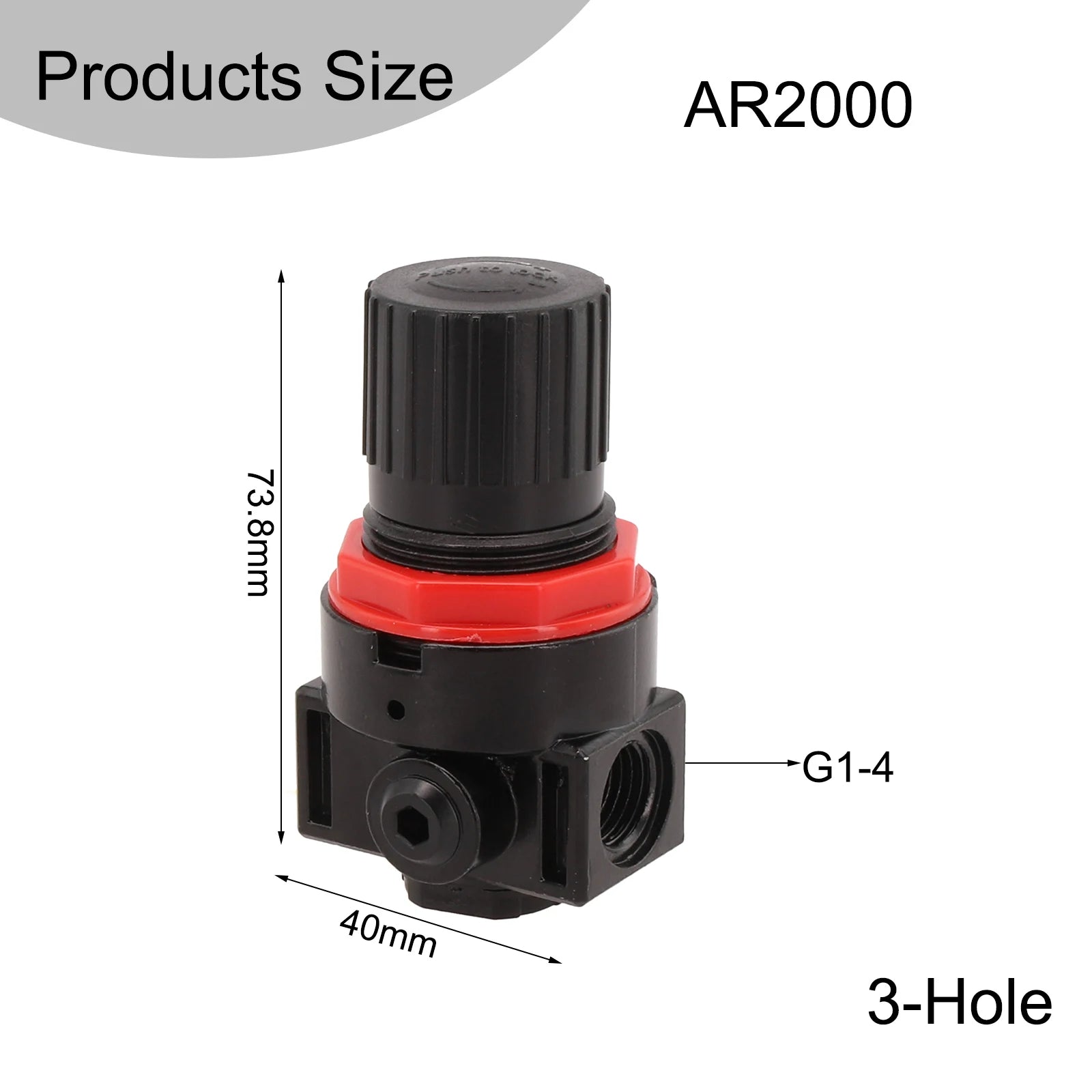 AR2000 Air Compressor Pressure Gauge Compressor Relief Regulator Regulating Valve G1/4'' Pressure Regulator Valve Gauge Fitting Oasis Select