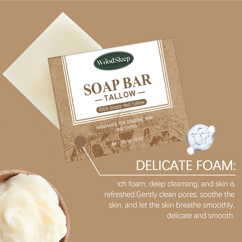 Brightening Tallow Soap Natural Body Deep Clean Moisturize Gentle Refreshing Skin Smooth Removes Odors Facial Body Care Soap Oasis Select