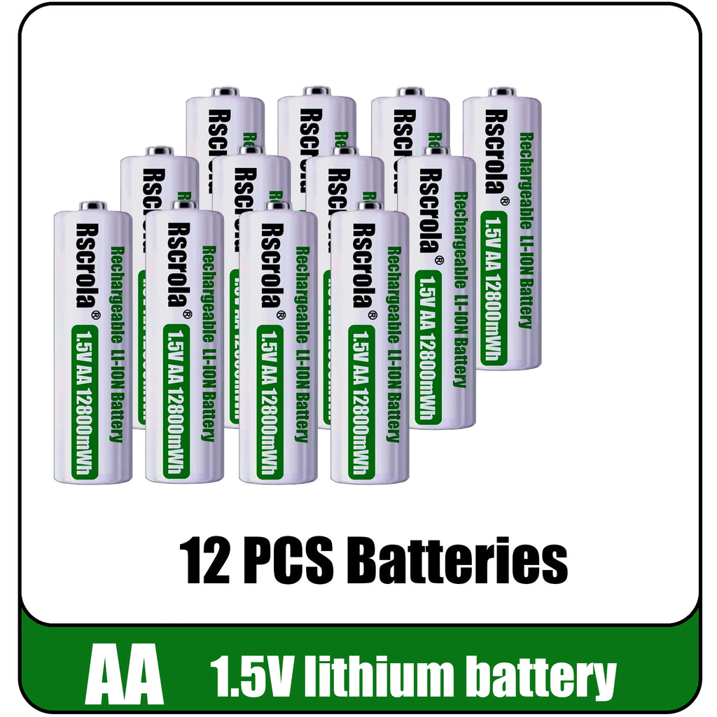 12800mWh 1.5V AA Battery Rechargeable Lithium-ion Battery AA Battery for remote control mouse fan Electric toy Oasis Select 12 PCS Batteries 1.5V China Mainland