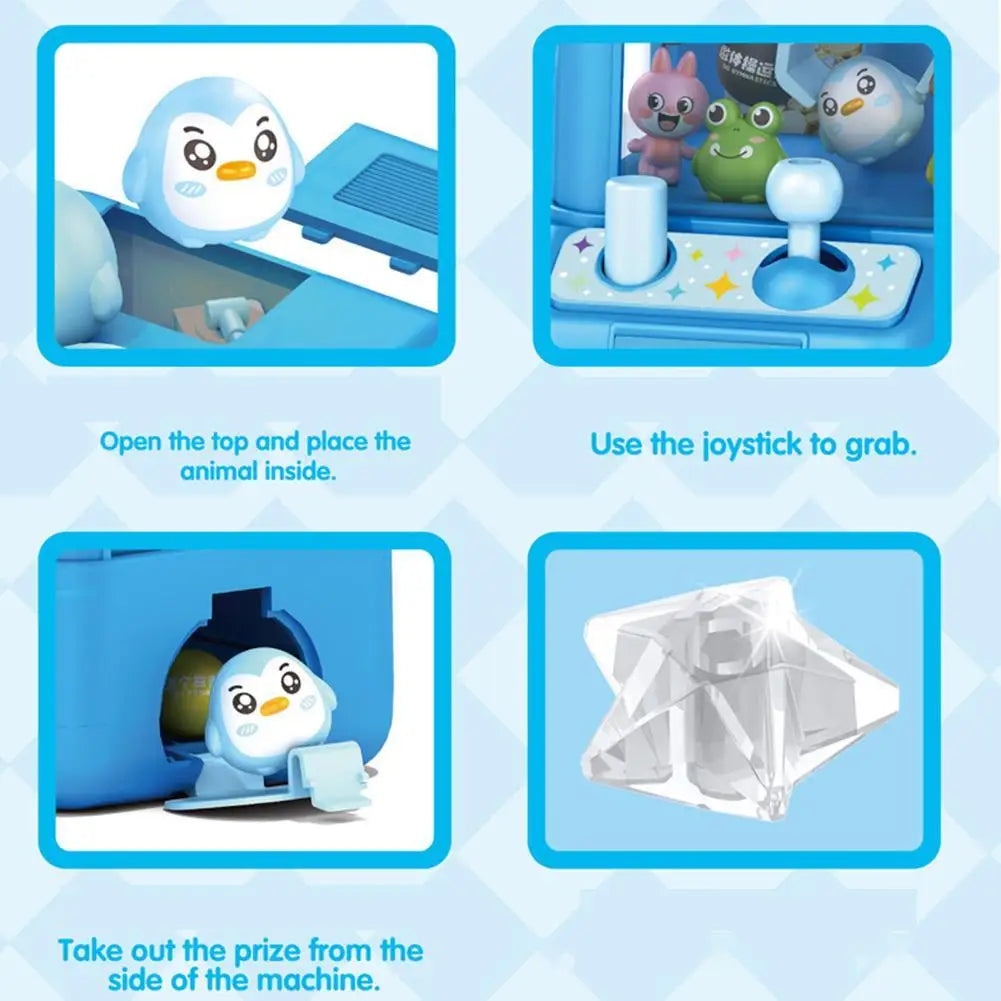 Mini Claw Machine Toy – Penguin Arcade Grabber Game for Kids