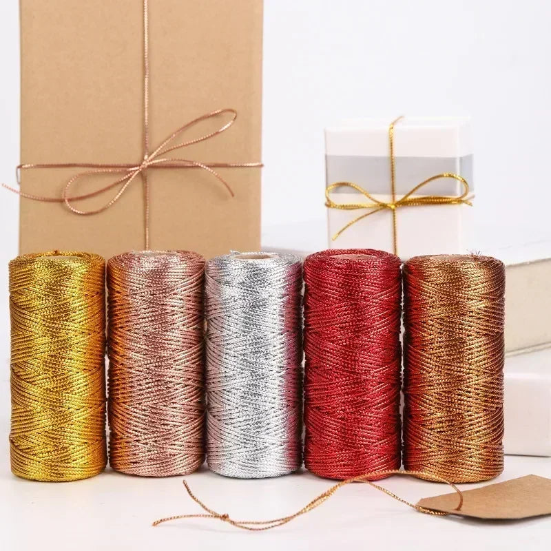 1.5mm 100M Gold Silver Macrame Cord Rope String for Sewing DIY Rope 100M Macrame Rope String for Sewing and Crafts Thread Twine Oasis Select