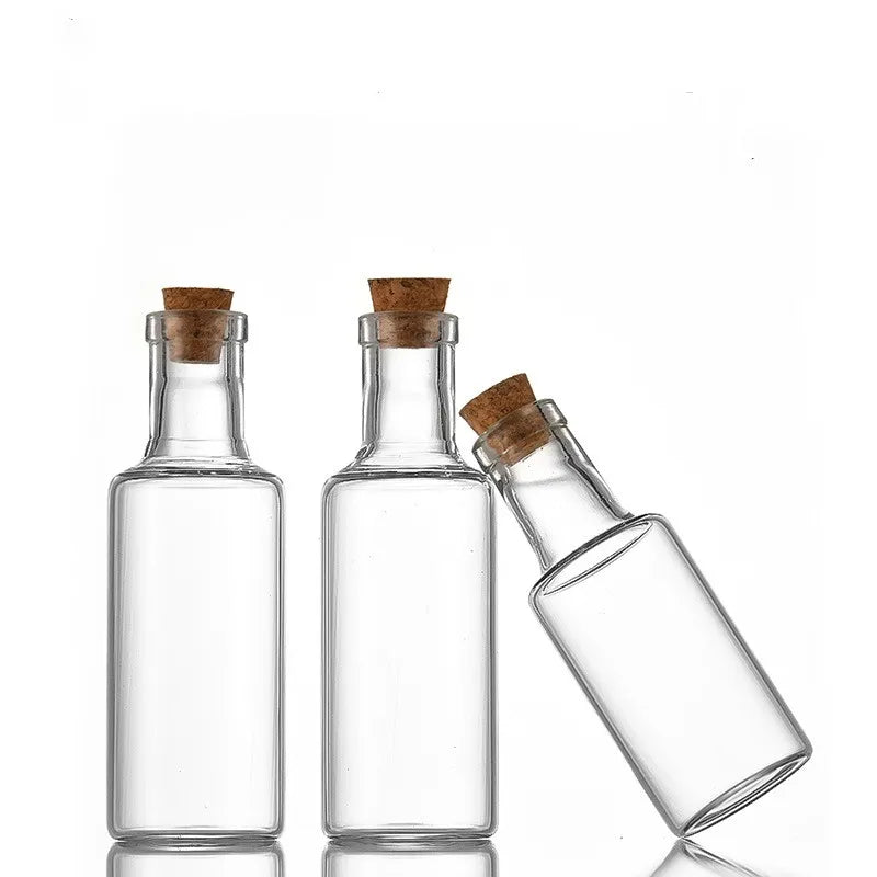 Mini Glass Bottles with Cork DIY Birthday Gift Transparent Empty Message Wishing Bottle Christmas Wedding Party Decoration Oasis Select
