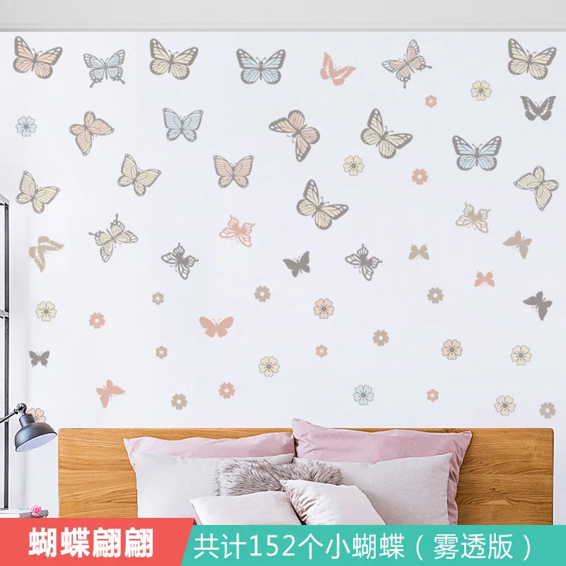 Ink Smudge Light Blue Mountain Background Wall Decoration Stickers Bedroom Bedside Chinese Artistic Conception Wall Stickers Oasis Select 6