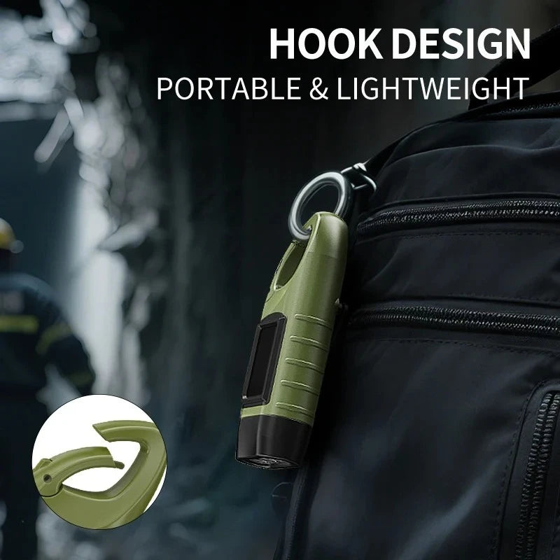 Solar Hand Crank LED Flashlight – Camping Emergency Torch