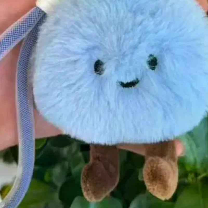 Fluffy Blueberry Plush Keychain – Cute Stuffed Bag Charm Pendant