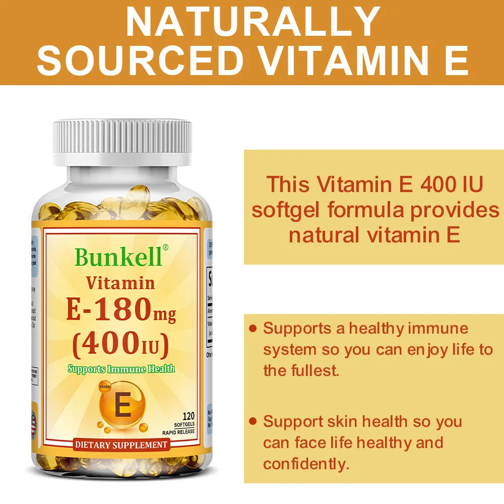 Vitamin E 400 IU Softgels – Antioxidant, Skin & Immune Support Vitamin E Supplement Oasis Select
