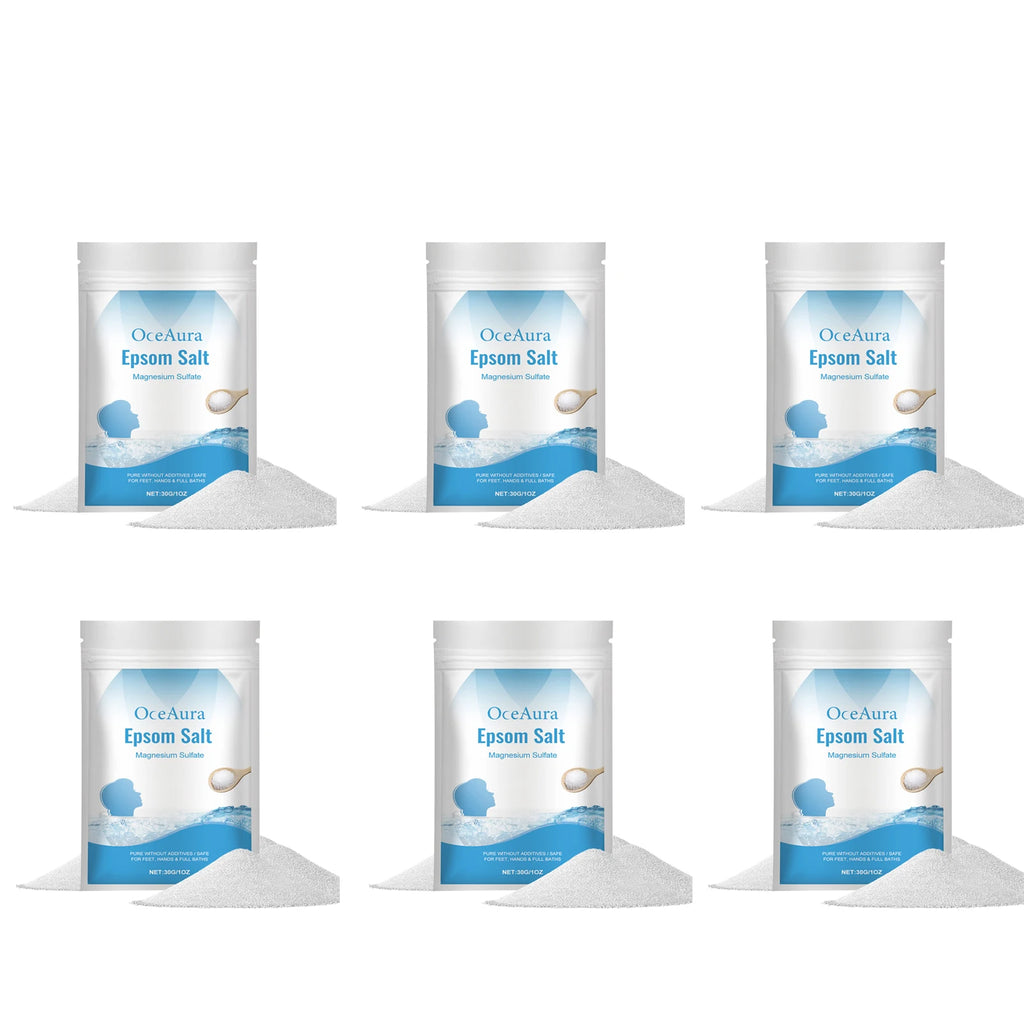 OceAura Epsom Salt Bath Soak – Magnesium Sulfate Body Scrub Epsom Salt Bath Soak Oasis Select 180g in bags Epsom Salt