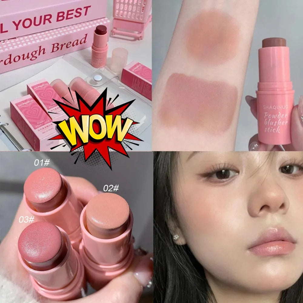 Rose Blusher Stick Cream Smooth Cheek Tint Monochrome Nude Blush Natural Matte Pink Apricot Face Rouge Contour Makeup Oasis Select