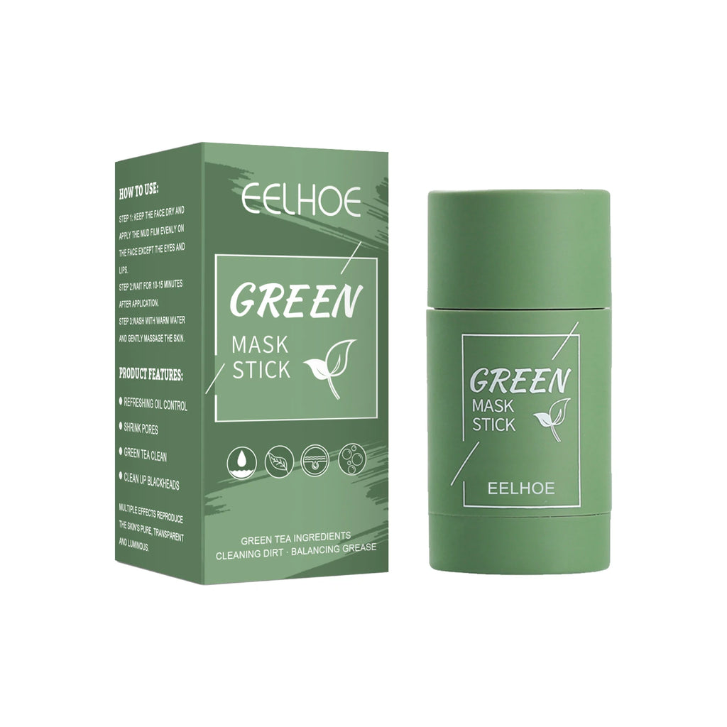 Eelhoe Green Tea Solid Face Mask – Pore Minimizer & Blackhead Clay Face Mask Stick Oasis Select 1Pcs