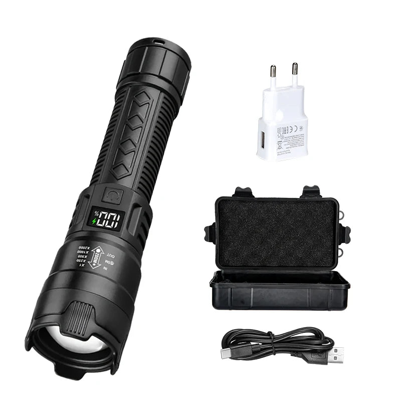 2000LM Rechargeable LED Tactical Flashlight | Zoom Torch