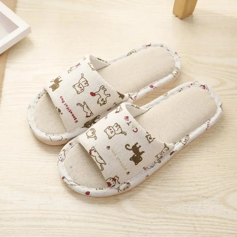 Women Flax Slippers Home Slippers Linen Summer Lightweight Flat Sandal Breathable Comfortable Non-Slip Slides Indoor Men Slipper Oasis Select