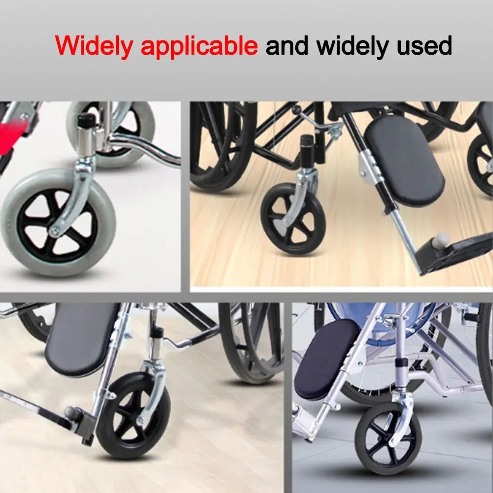 Rubber Wheelchair Front Castor Anti Slip 6/7/8Inch Shopping Cart Wheels with front fork Replacement Travelling Trolley Caster Oasis Select