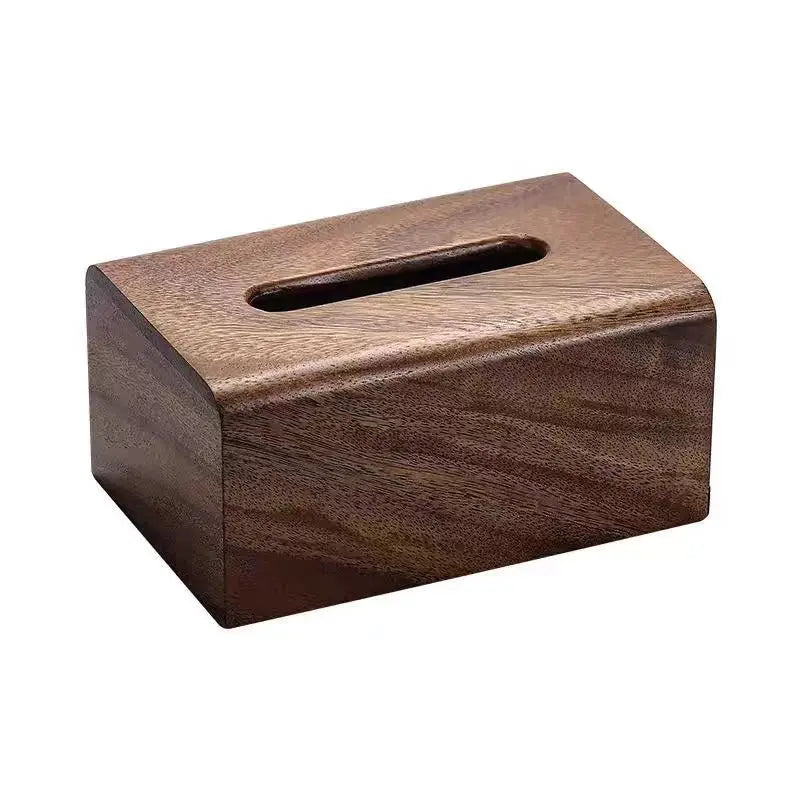Retro Walnut Paper Towel Box Simple Solid Wood Paper Box Domestic Chinese Paper Towel Storage Box Oasis Select