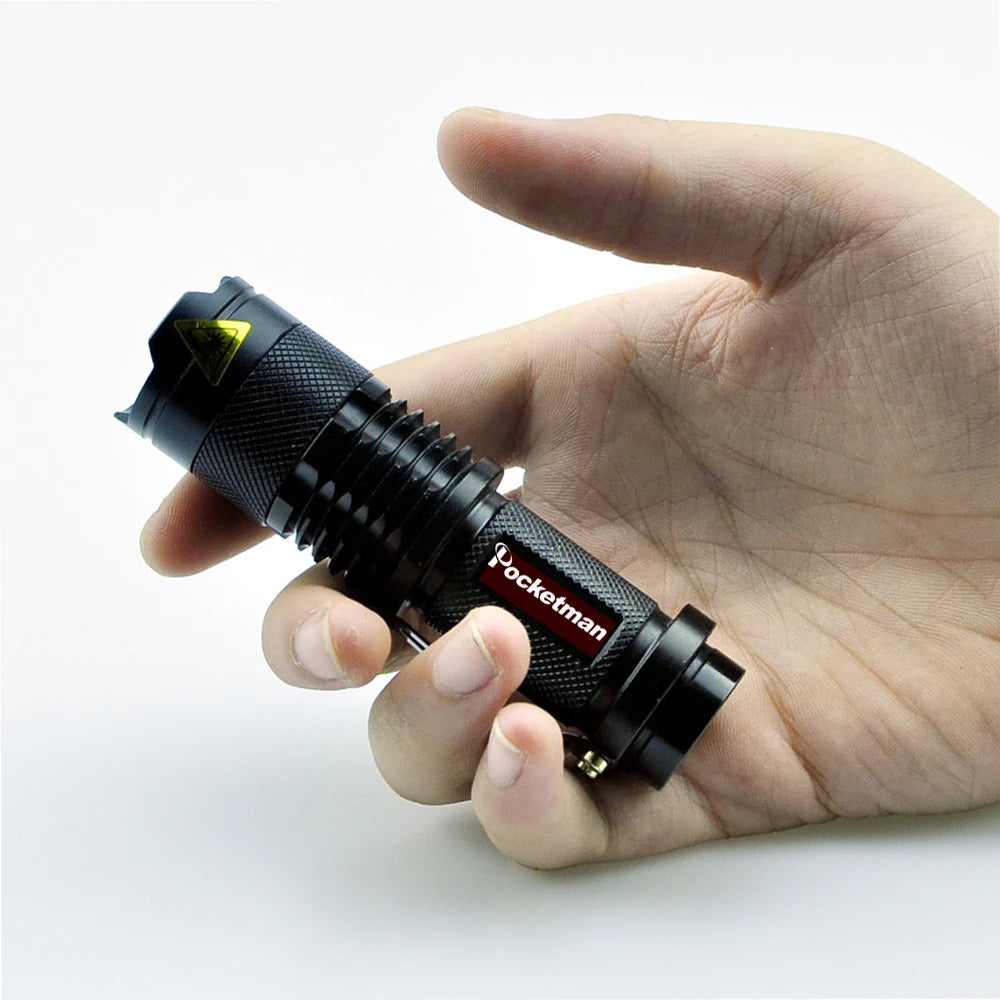 LED Flashlight Pocket Emergency Flashlight Zoomable Torch Aluminium Alloy 3 Lighting Modes Flashlight Waterproof Torch Oasis Select